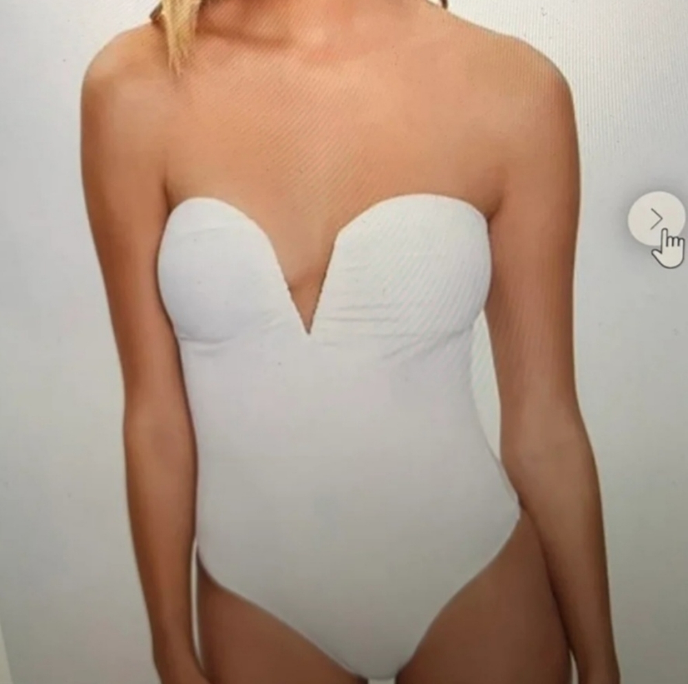 White Strapless Bodysuit